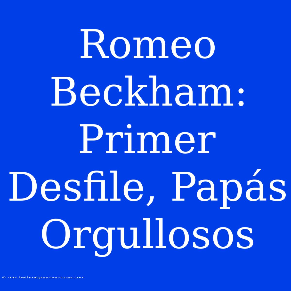 Romeo Beckham: Primer Desfile, Papás Orgullosos