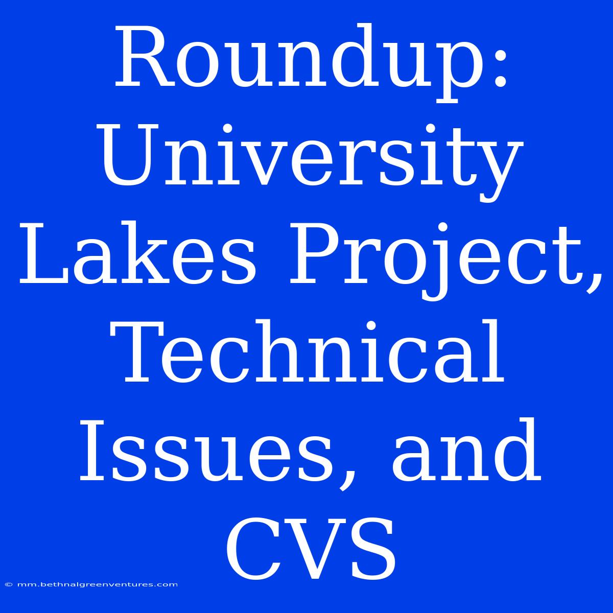 Roundup: University Lakes Project, Technical Issues, And CVS