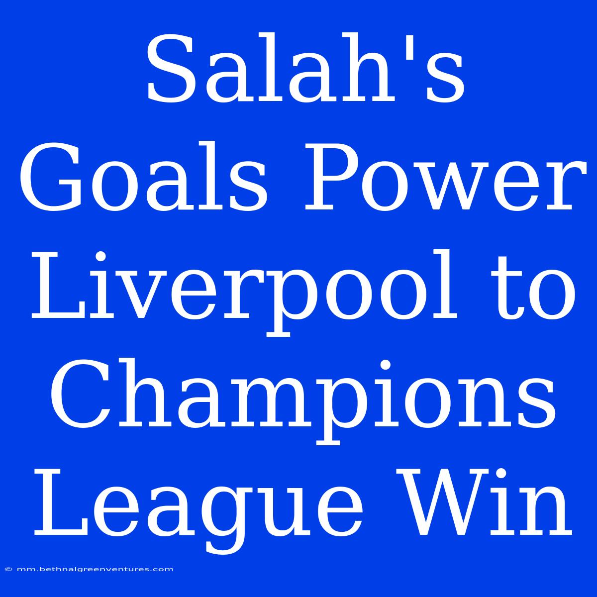 Salah's Goals Power Liverpool To Champions League Win