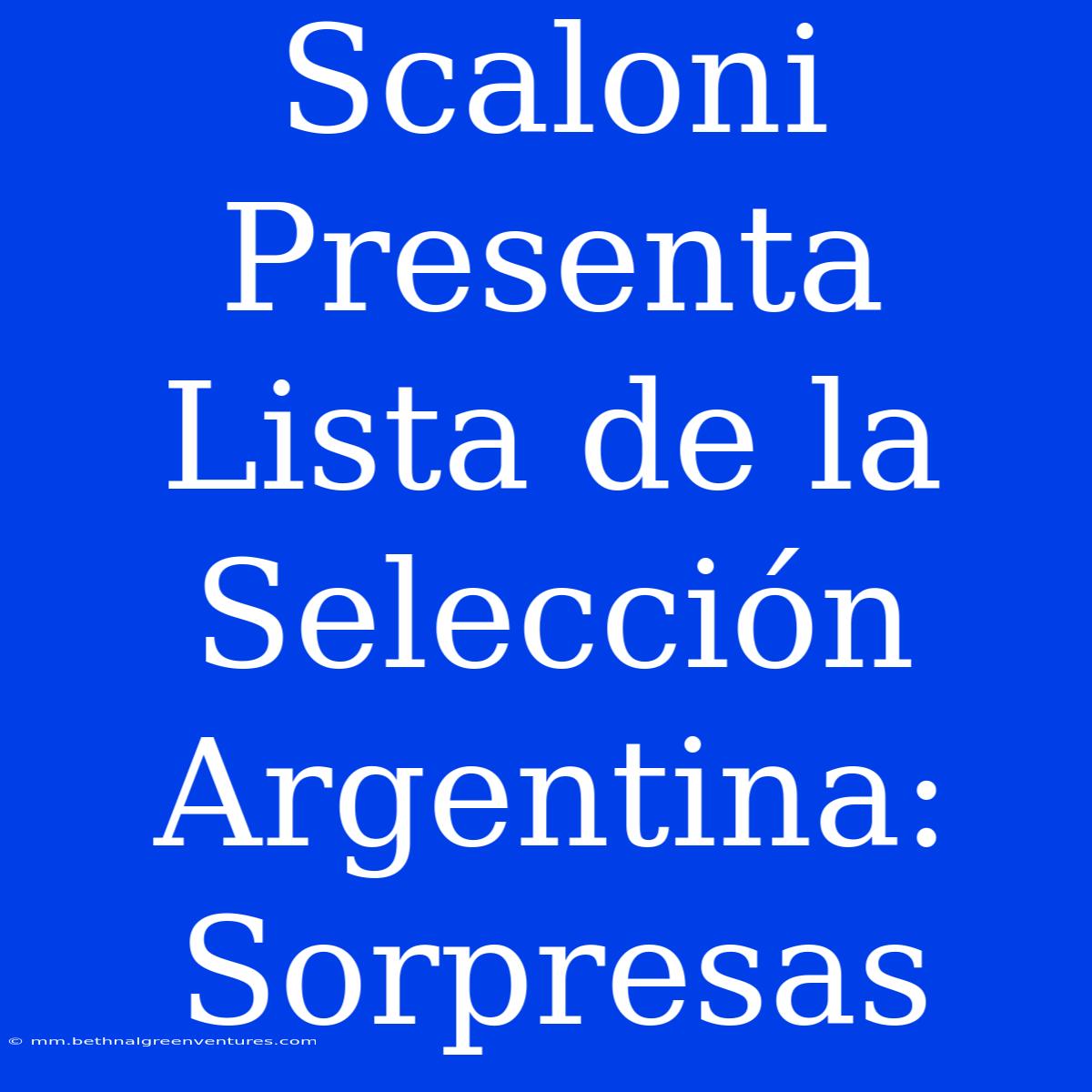 Scaloni Presenta Lista De La Selección Argentina: Sorpresas