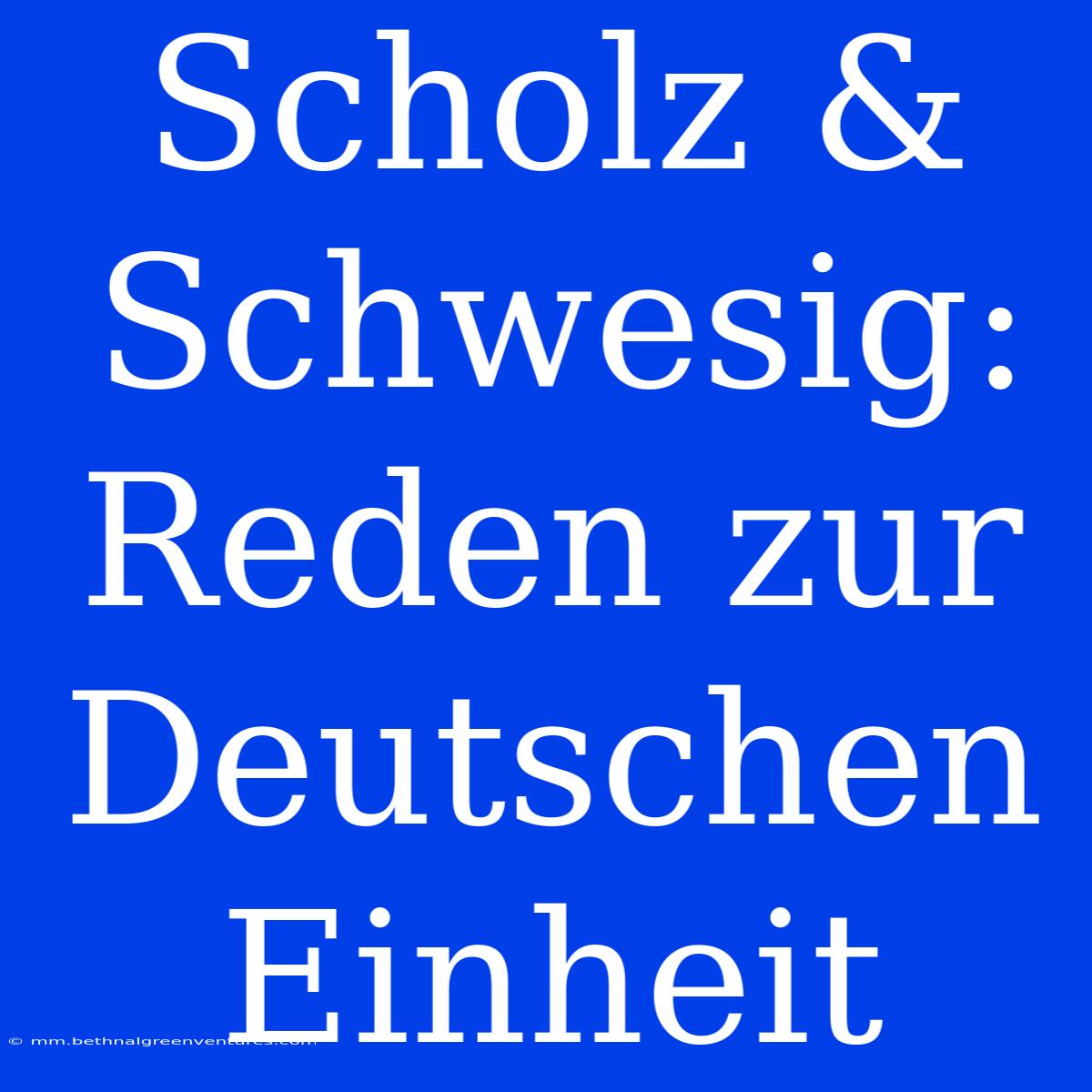 Scholz & Schwesig: Reden Zur Deutschen Einheit