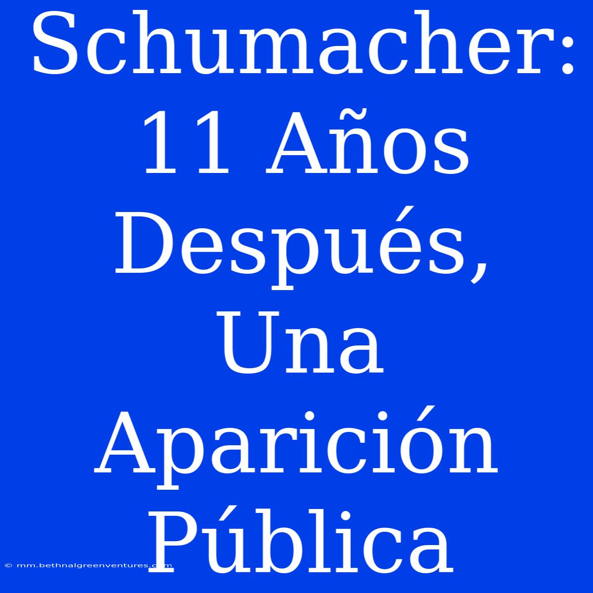 Schumacher: 11 Años Después, Una Aparición Pública