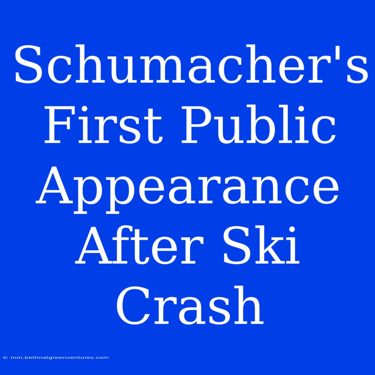 Schumacher's First Public Appearance After Ski Crash