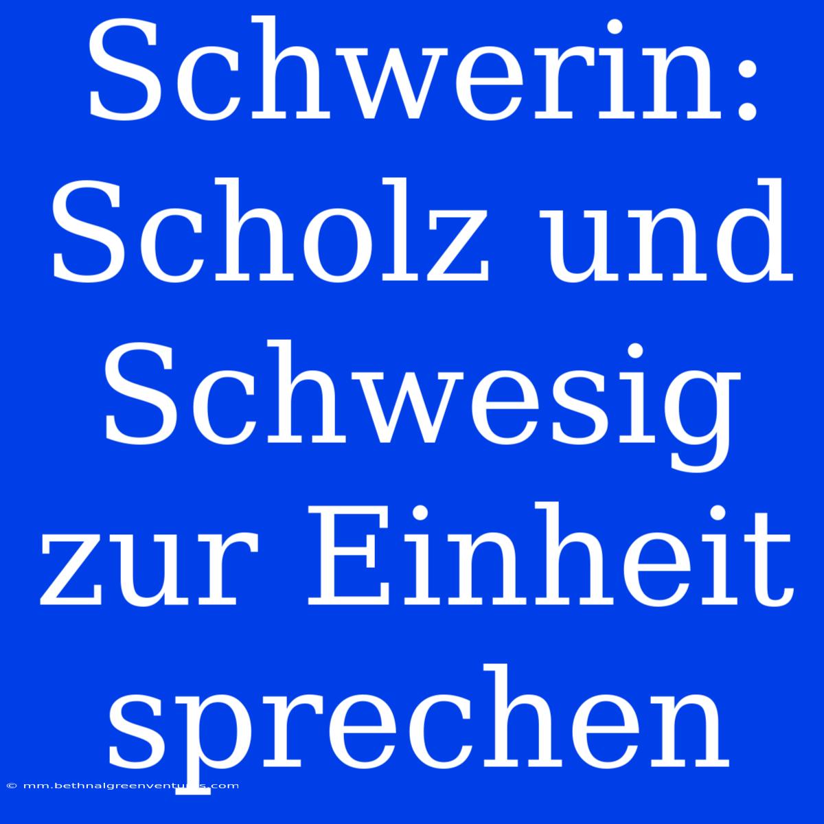 Schwerin: Scholz Und Schwesig Zur Einheit Sprechen