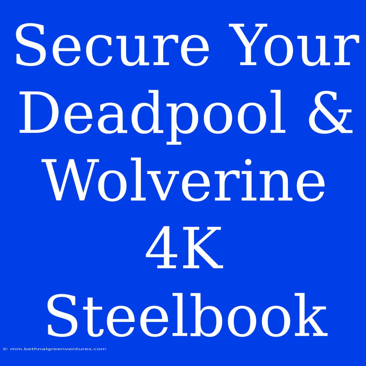 Secure Your Deadpool & Wolverine 4K Steelbook 