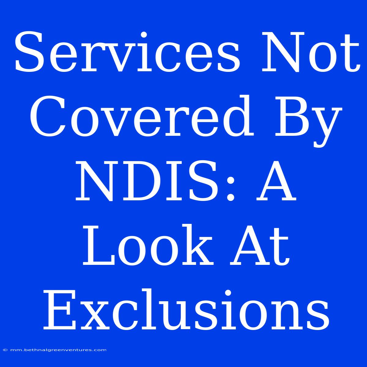 Services Not Covered By NDIS: A Look At Exclusions