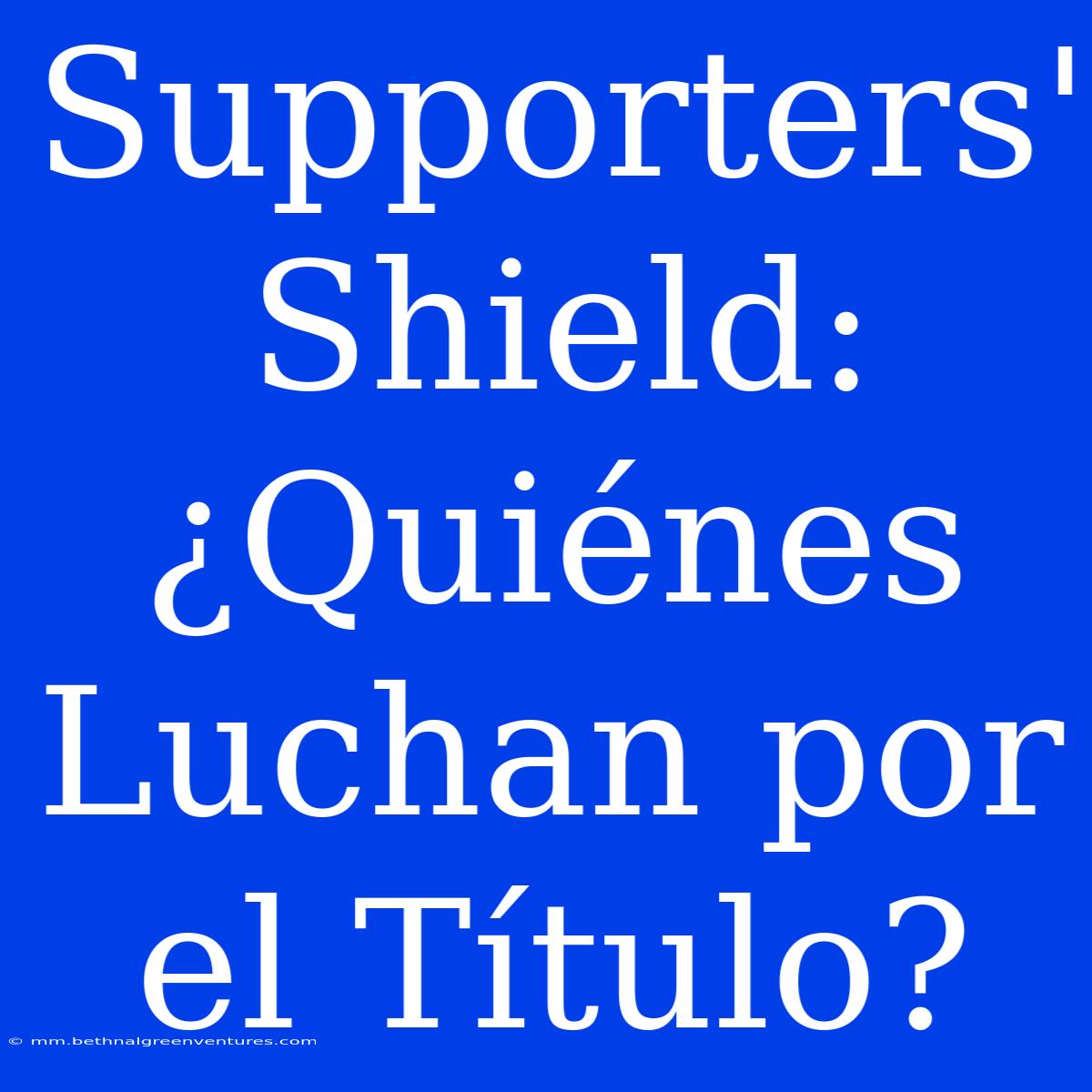 Supporters' Shield: ¿Quiénes Luchan Por El Título?