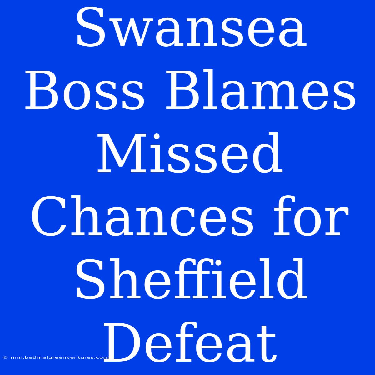 Swansea Boss Blames Missed Chances For Sheffield Defeat