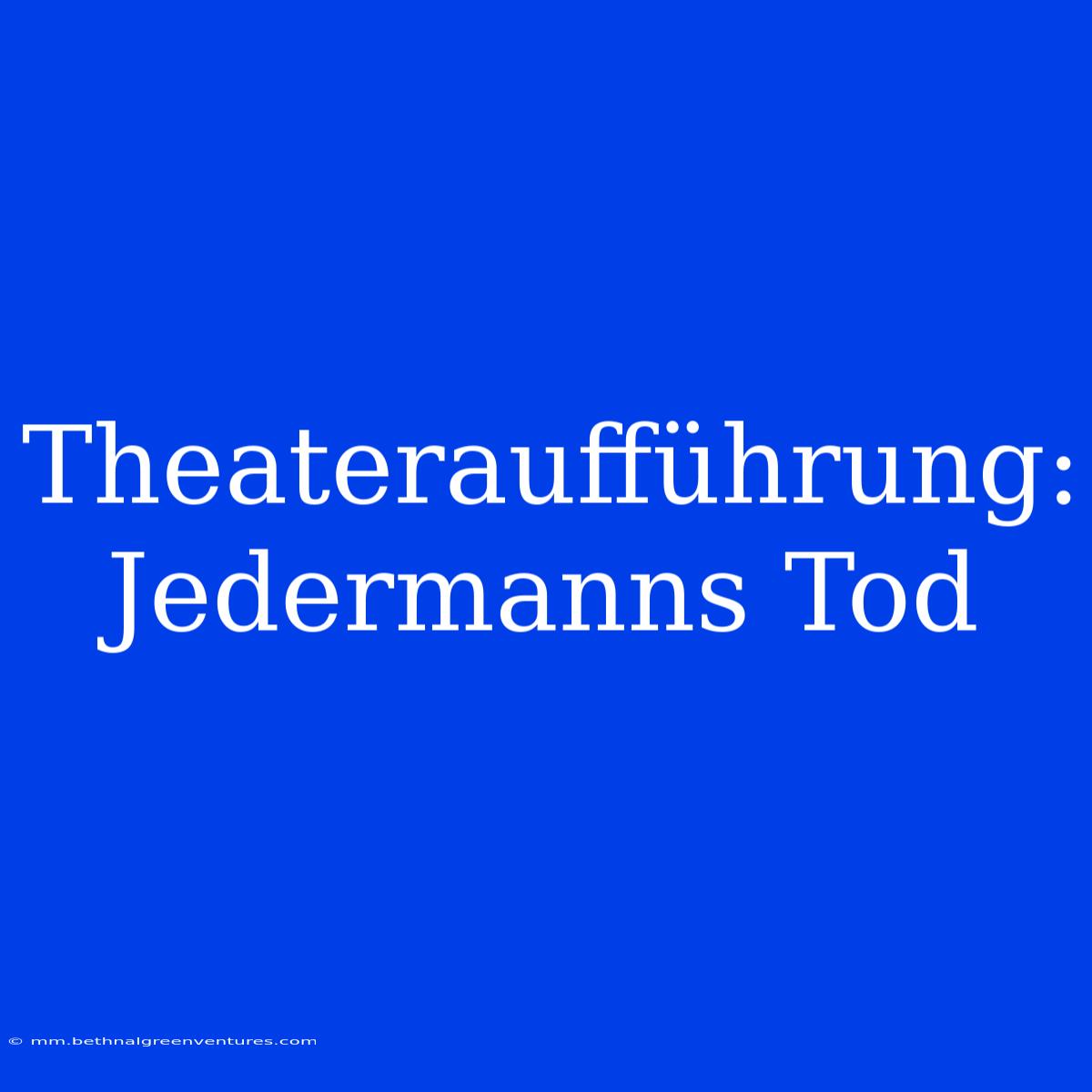 Theateraufführung: Jedermanns Tod