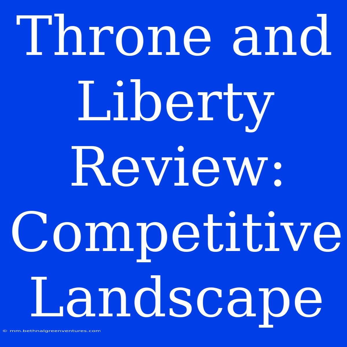 Throne And Liberty Review: Competitive Landscape 