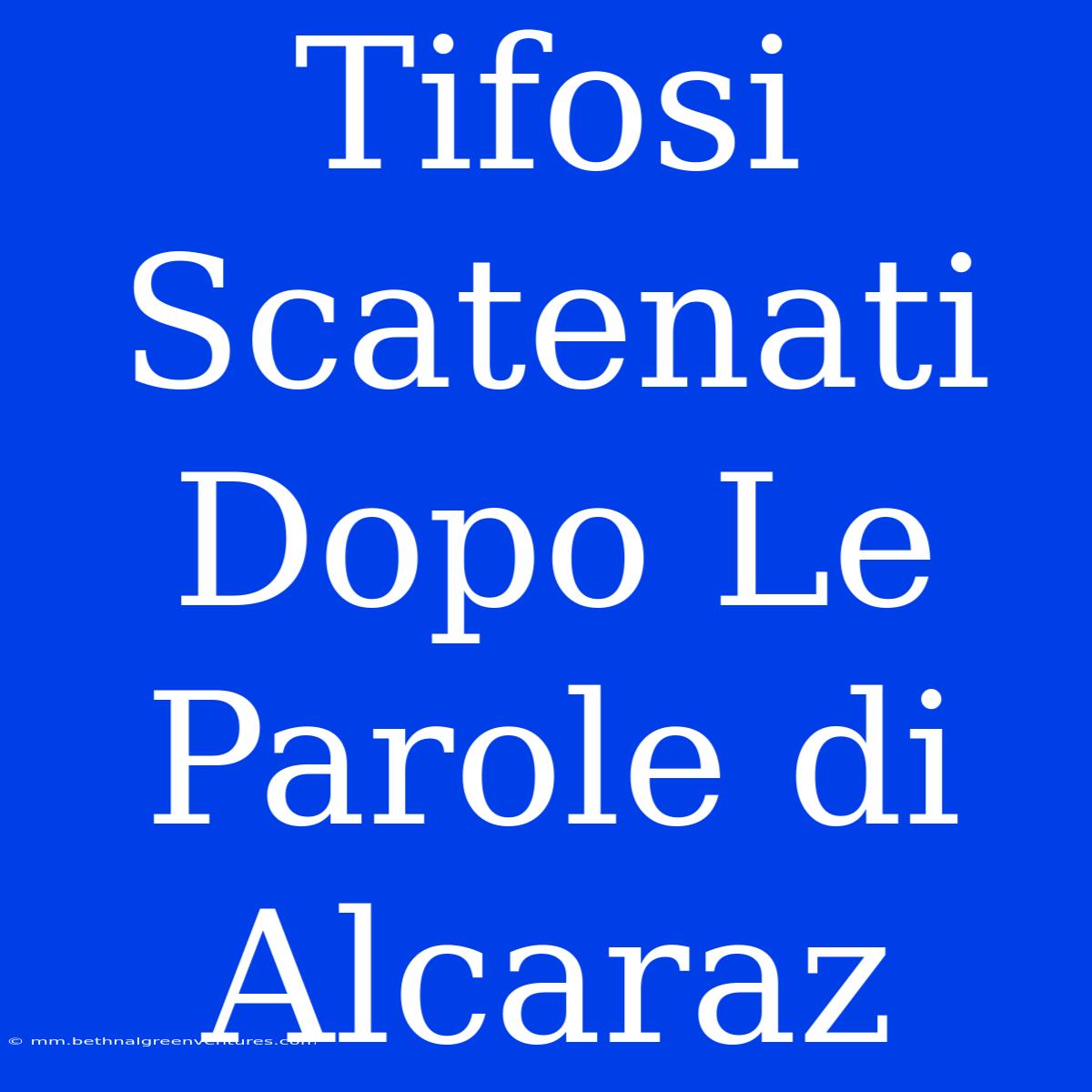 Tifosi Scatenati Dopo Le Parole Di Alcaraz