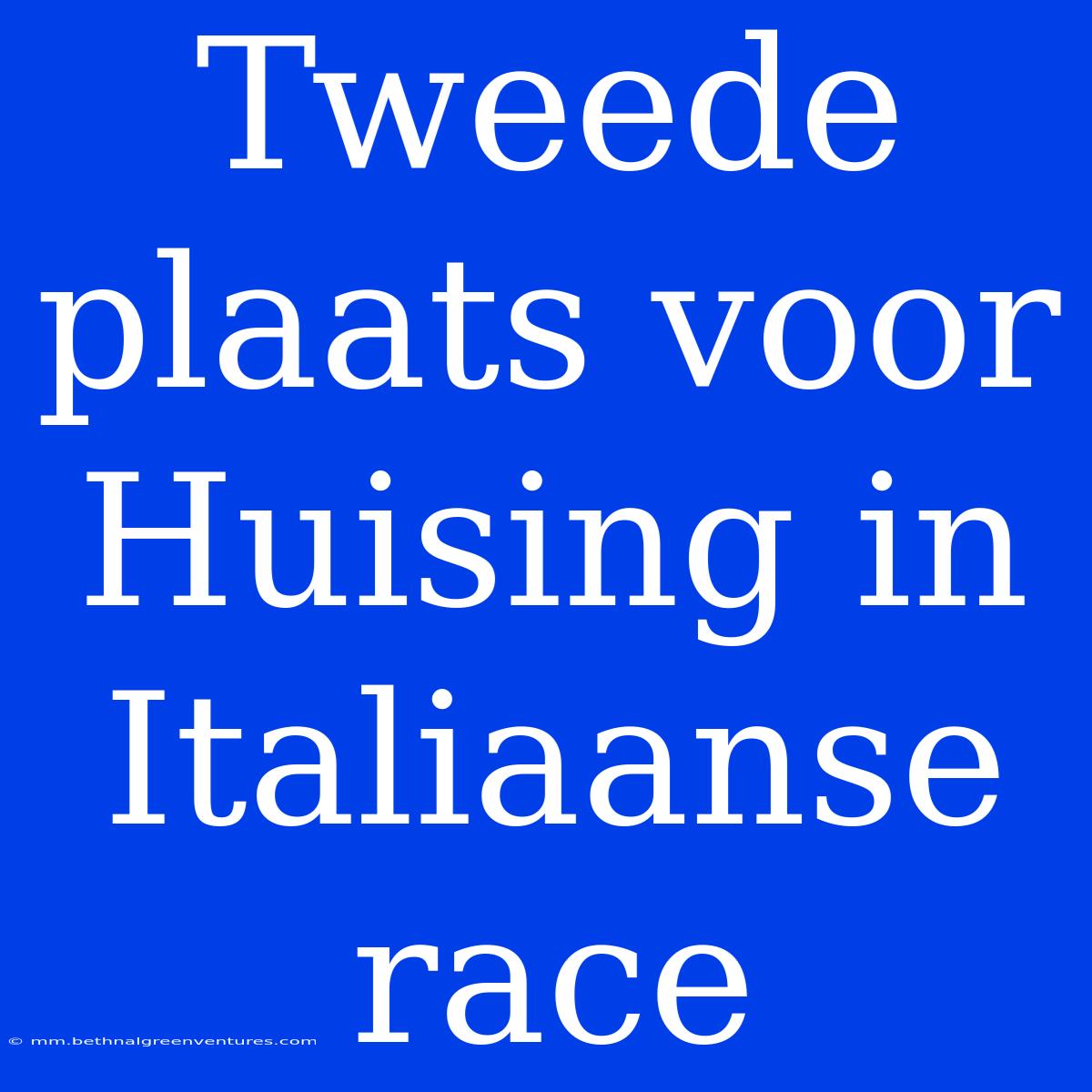 Tweede Plaats Voor Huising In Italiaanse Race