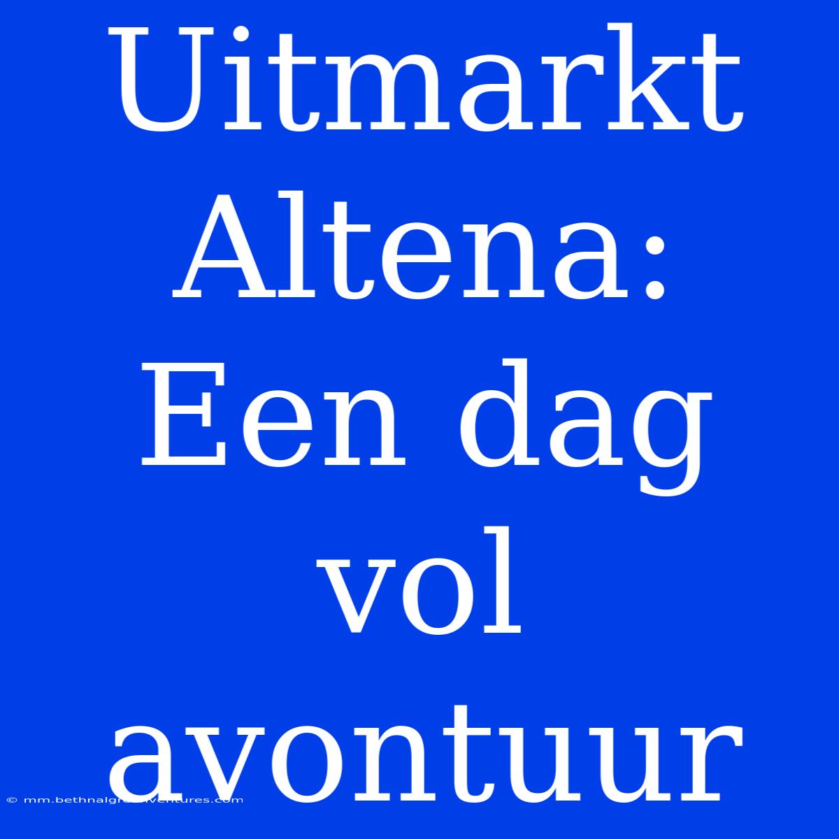 Uitmarkt Altena:  Een Dag Vol Avontuur 