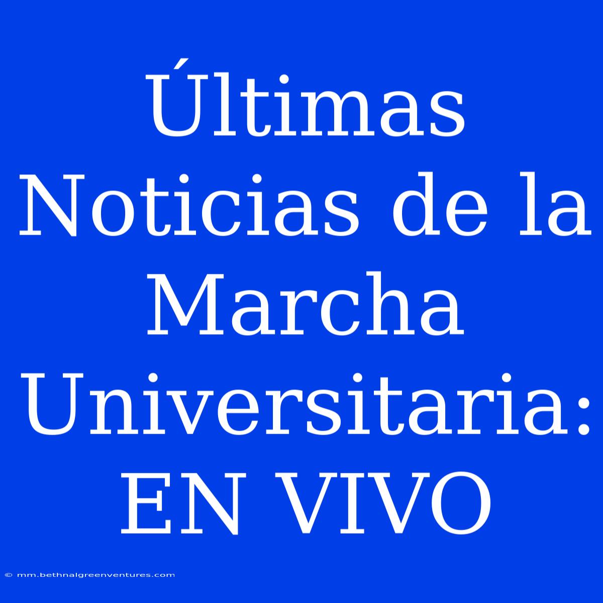 Últimas Noticias De La Marcha Universitaria: EN VIVO