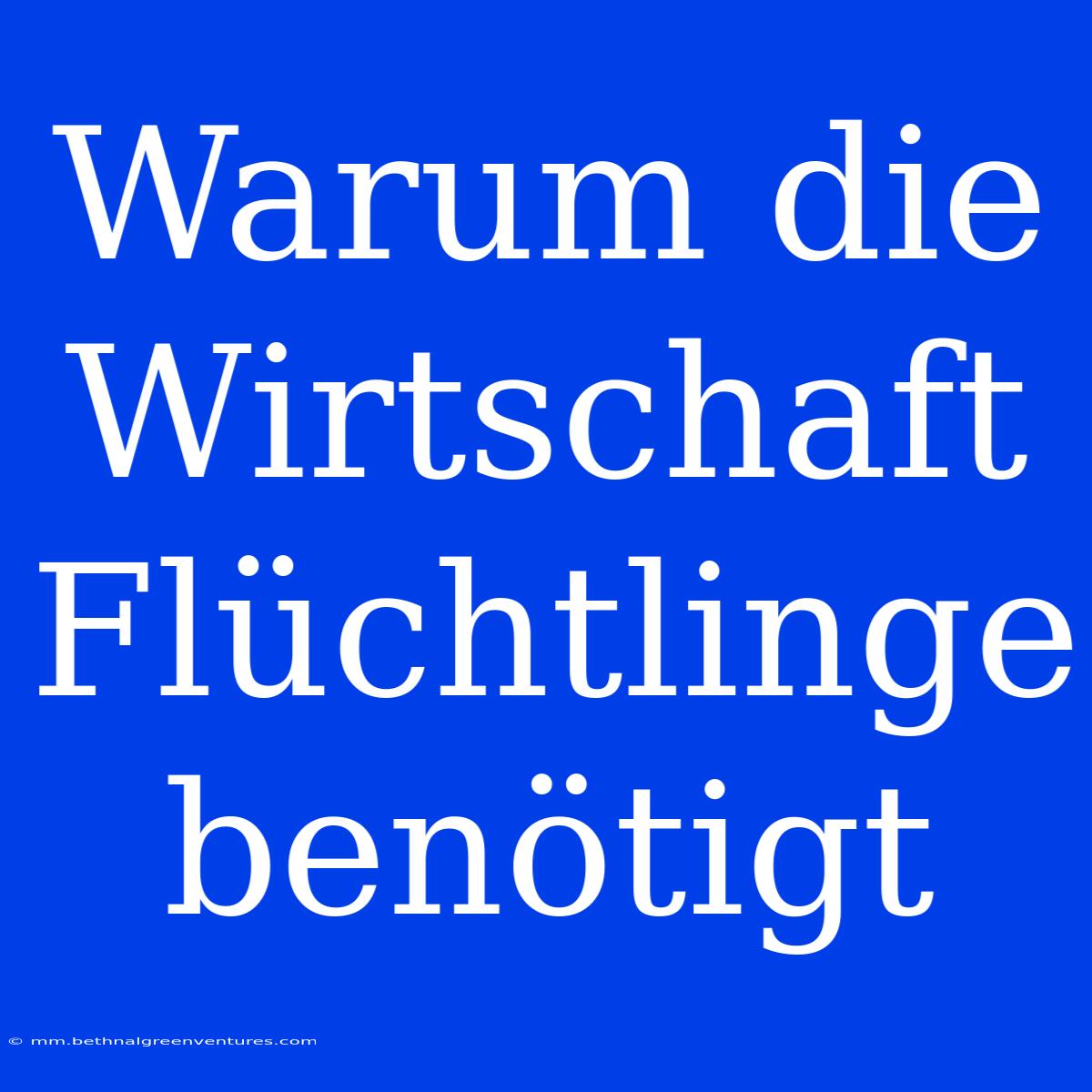 Warum Die Wirtschaft Flüchtlinge Benötigt