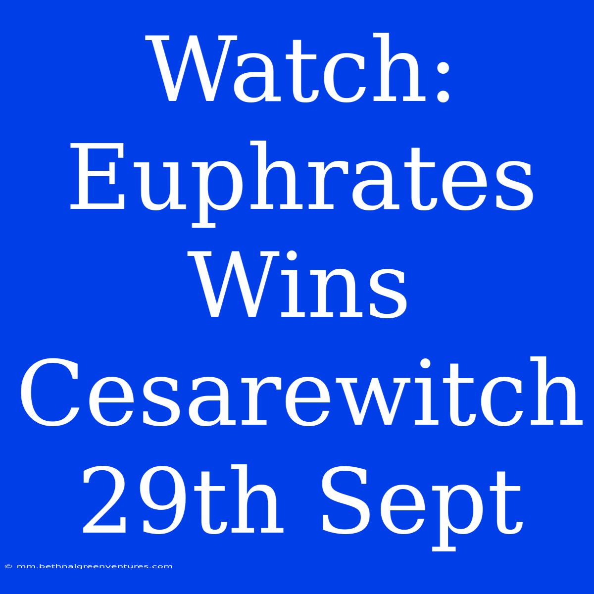 Watch: Euphrates Wins Cesarewitch 29th Sept