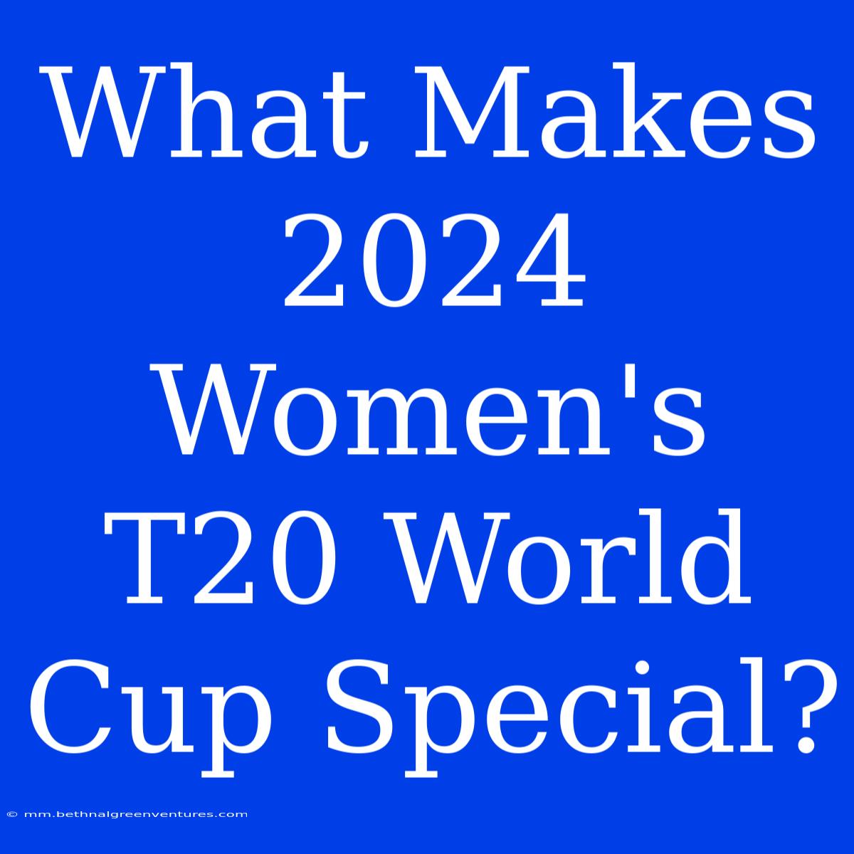 What Makes 2024 Women's T20 World Cup Special?