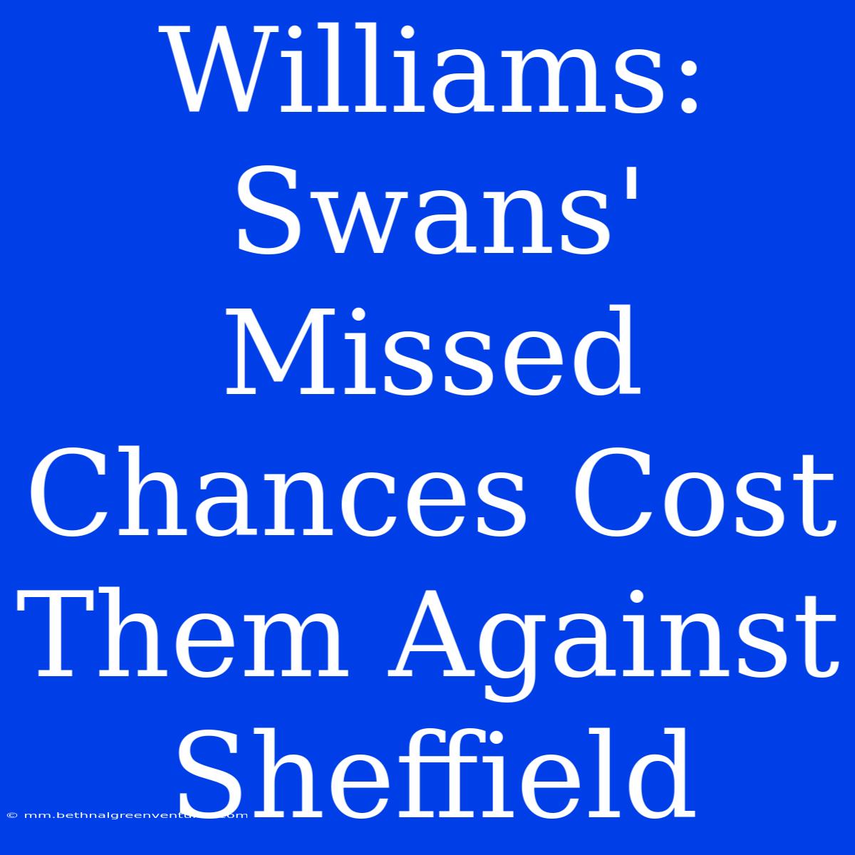 Williams: Swans' Missed Chances Cost Them Against Sheffield