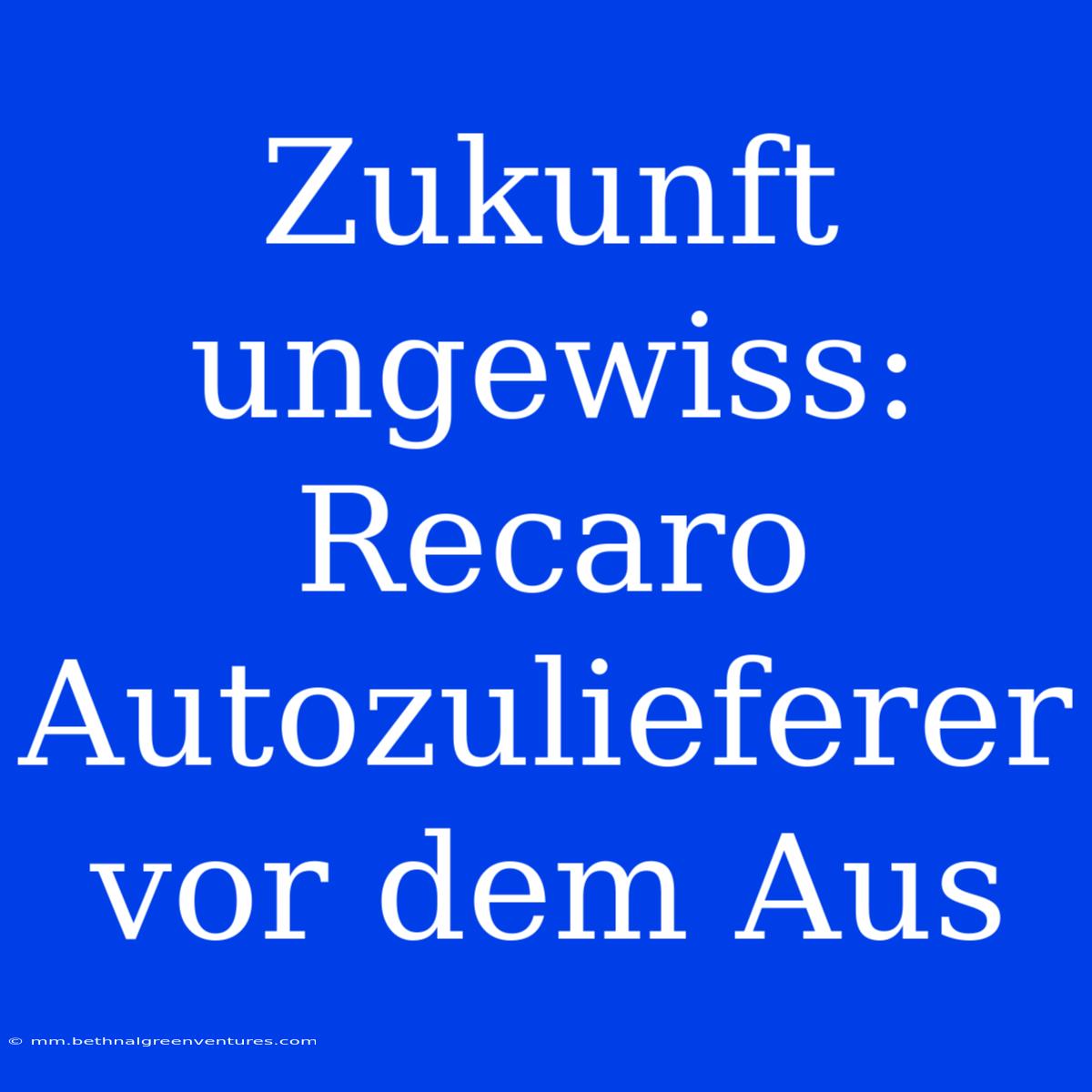 Zukunft Ungewiss: Recaro Autozulieferer Vor Dem Aus