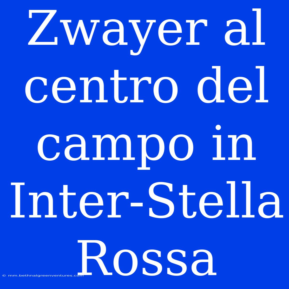 Zwayer Al Centro Del Campo In Inter-Stella Rossa